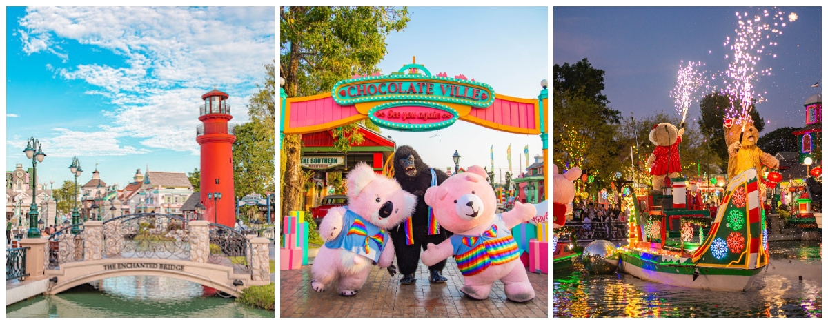 享用飯店早餐→綠山動物園 (園內有超過300種動物、推薦觀賞企鵝秀)→Chocolate Ville巧克力村(童話小鎮、遊船表演、煙火秀、湖畔餐廳晚餐)